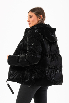 CAMPERA PUFFER BRILLOSA CON CAPUCHA (CP00446) - comprar online