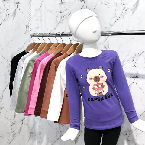 REMERA CAPYBARA JUGO MANGA LARGA NIÑAS (R06389)