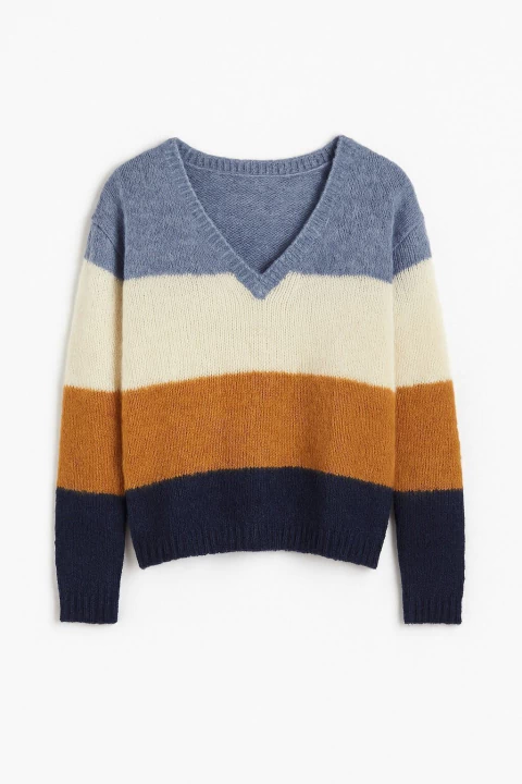 SWEATER V COMBINADO CINCO COLORES (SW01060)