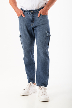 PANTALON JEAN CARGO AZUL LOCALIZADO (PA00887)