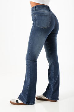 PANTALON JEAN OXFORD AZUL LOCALIZADO CON PESPUNTE (PA00992) en internet