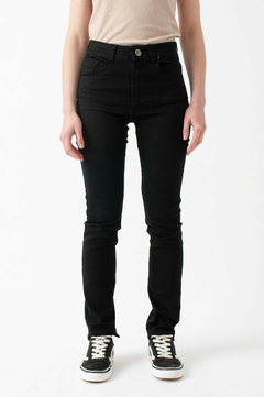 PANTALON JEAN NEGRO ESCALONADO SLIM ELASTIZADO (PA01050)