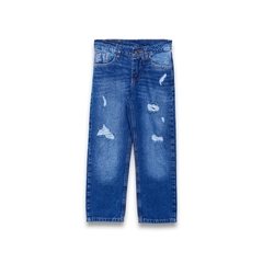 PANTALON JEAN MOM CON ROTURAS Y BIGOTES NIÑOS UNISEX (PA01074)