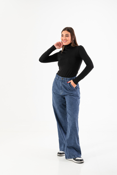 PANTALON JEAN WIDE LEG CON PINZA (PA00971) - tienda online