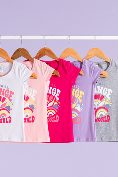 REMERA GILRS WILL CHANGE THE WORLD (R04577) - tienda online