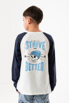 REMERA RANGLAN CALAVERA TRIVE BETTER DOBLE ESTAMPA NIÑOS (R05066)