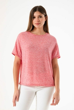 Imagen de REMERA GASPEADA LINEN CON TAJOS LOOSE FIT (R05246)