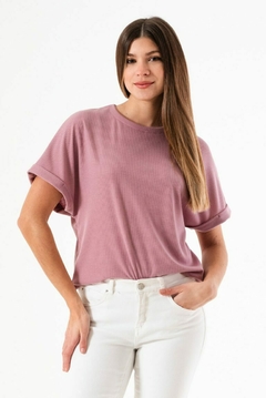 REMERA MORLEY COTTON MANGA ANCHA DOBLADILLO NICOLES (R05247)