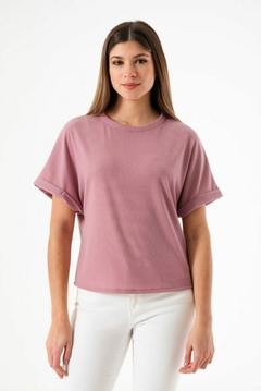 REMERA MORLEY COTTON MANGA ANCHA DOBLADILLO NICOLES (R05247) - comprar online