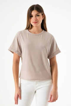 REMERA MORLEY COTTON MANGA ANCHA DOBLADILLO NICOLES (R05247) - comprar online