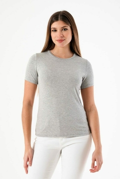 REMERA MODAL CON LYCRA MANGA CORTA BASICA (R05248) - comprar online