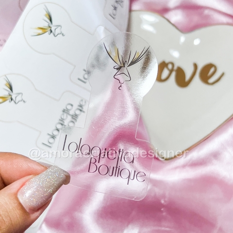 Rótulo vinil transparente | adesivo 5x8cm | Corte Especial | personalizado