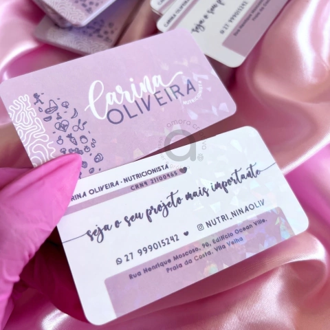 CARTÃO DE VISITA - LAMINAÇÃO HOLOGRÁFICA - tradicional