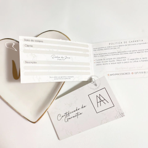 Cartão/ certificado com dobra | 5x18 cm