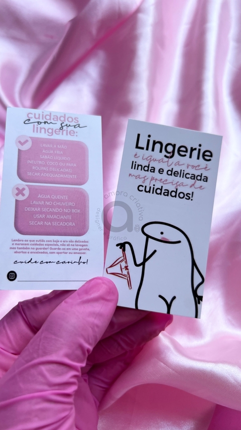 25 CARTÕES FLORK 6 - CUIDADOS COM A LINGERIE