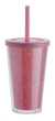 COPO PERSONALIZADO DUPLO GLITTER COM CANUDO 550ML (10 unid.) - AMORA CRIATIVA GRÁFICA E DESIGN 