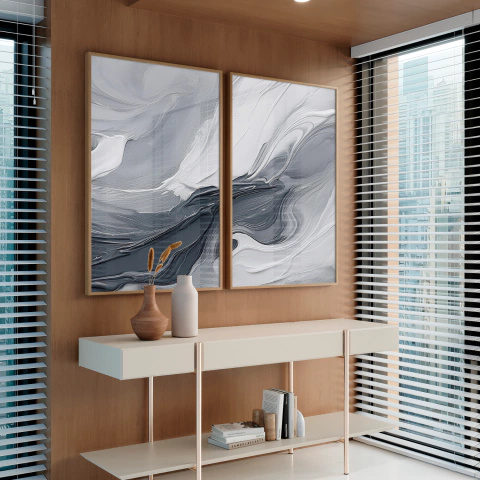 Quadro Abstrato Monocromático - comprar online