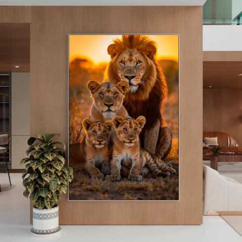 Quadro Família de Leões - comprar online