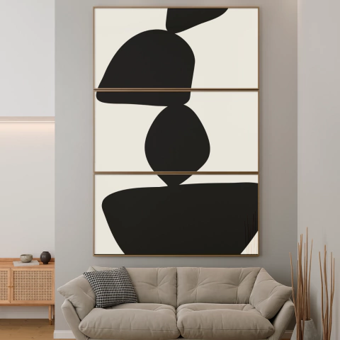 Quadro Abstrato Arte Preto e Branco - comprar online