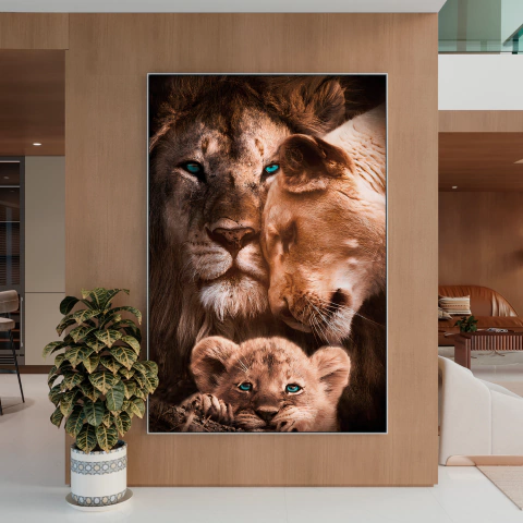 Quadro Família de Leões - comprar online