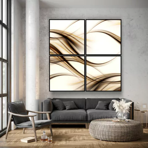 Quadro Movimento Em Tons Amarronzados