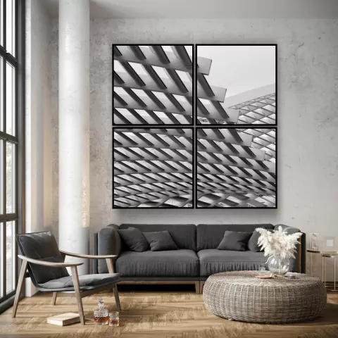 Quadro Estrutura Em Tons De Cinza