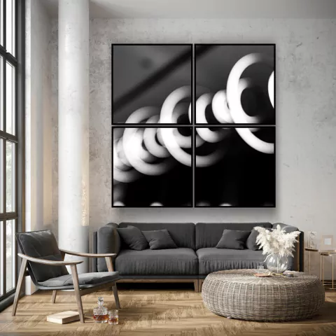 Quadro Movimento Em Tons Monocromáticos