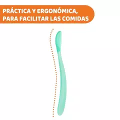 Chicco cucharas x 2 de silicona largas Verdes - El Arca del Bebè