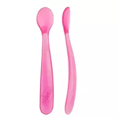Chicco cucharas x 2 de silicona largas Rosas - comprar online