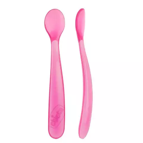 Chicco cucharas x 2 de silicona largas Rosas - comprar online
