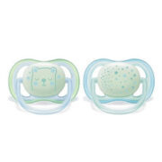 Chupetes Avent x 2 Ultra Air 6-18 M Nocturno CELESTE - comprar online