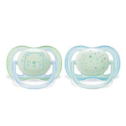 Chupetes Avent x 2 Ultra Air 6-18 M Nocturno CELESTE - comprar online