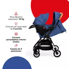 Cochecito Ultracompacto con Huevito T-Flex Bebesit Azul Bebesit - tienda online