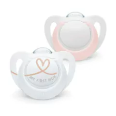 SET X 2 NUK CHUPETE STAR 0-2M ROSA