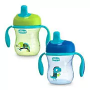 VASO CHICCO TRAINING CUP 200 ML 6M+ AZUL/VERDE
