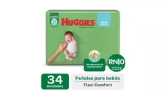 Huggies Flexi Comfort Pañales Unisex Rn 34 Unidades