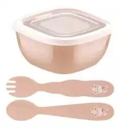 Set Tupper + cubiertos Rosa Tramontina - comprar online