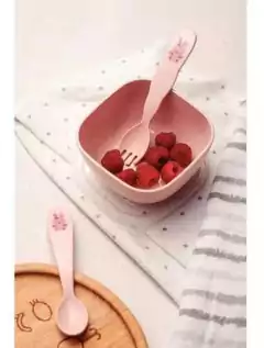 Set Tupper + cubiertos Rosa Tramontina