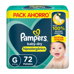 Pañales Desechables Pampers Baby Dry Hipoalergénico G72