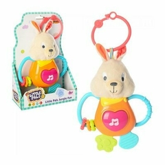 Sonajero peluche musical conejo con mordedor WinFun