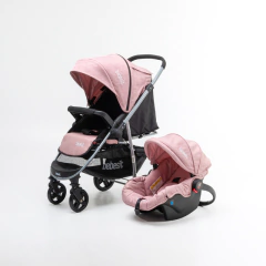Coche Bebesit Travel System con Manillar Rebatible Rosa