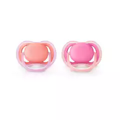 AVENT CHUPETE ULTRA AIR LISO X2 (6-18M) ROSA
