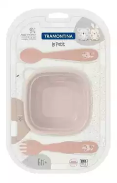 Set Tupper + cubiertos Rosa Tramontina - El Arca del Bebè