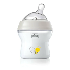 Chicco Mamadera Natural Feeling 150ML CON TETINA 0M+ GRIS