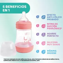Mamadera Chicco Perfect5 150ml 0m+ Flujo lento Rosa en internet