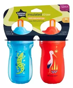 Vaso X 2 Tommee Tippee Straw 266 Ml (COLORES SURTIDOS)