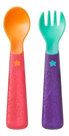 Set Cubierto Tommee Tippee Easigrip Cuchara Y Tenedor - comprar online