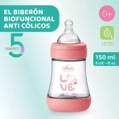 Mamadera Chicco Perfect5 150ml 0m+ Flujo lento Rosa - tienda online