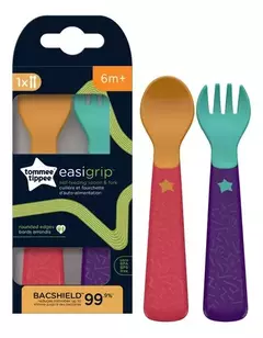 Set Cubierto Tommee Tippee Easigrip Cuchara Y Tenedor