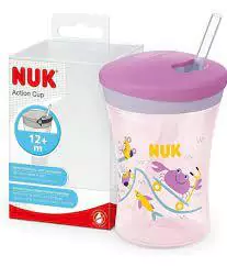 Vaso NUK Evolution Action Cup con sorbete flexible VIOLETA - comprar online